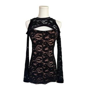 BCBGeneration Black Lace Blouse